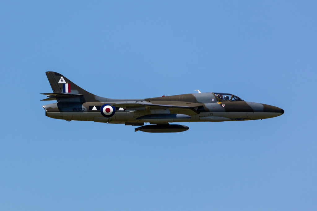 The Hawker Hunter T7 shortly before the crash